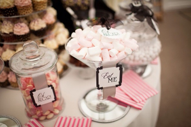Candy buffet table pink