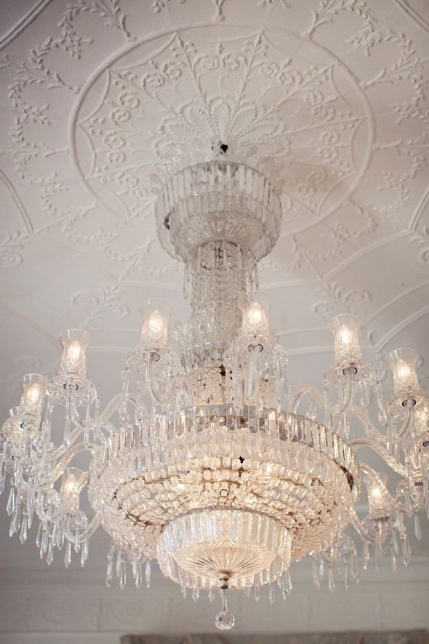 white crystal chandelier 