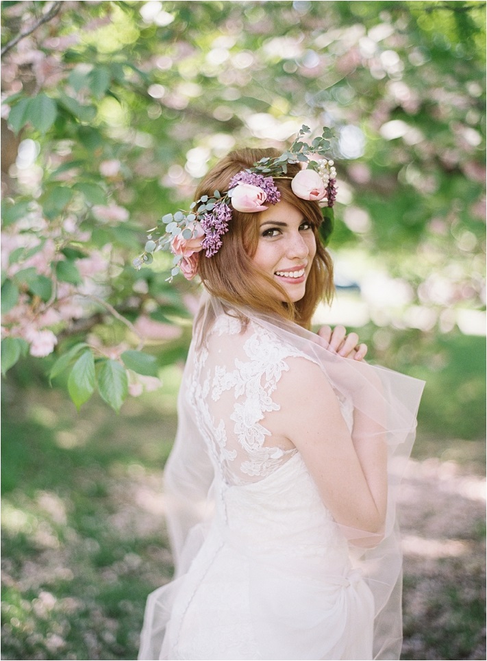 pastel-boho-flower-wedding-crown-wedding-hairstyle