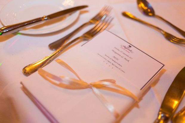 Gold wedding menu