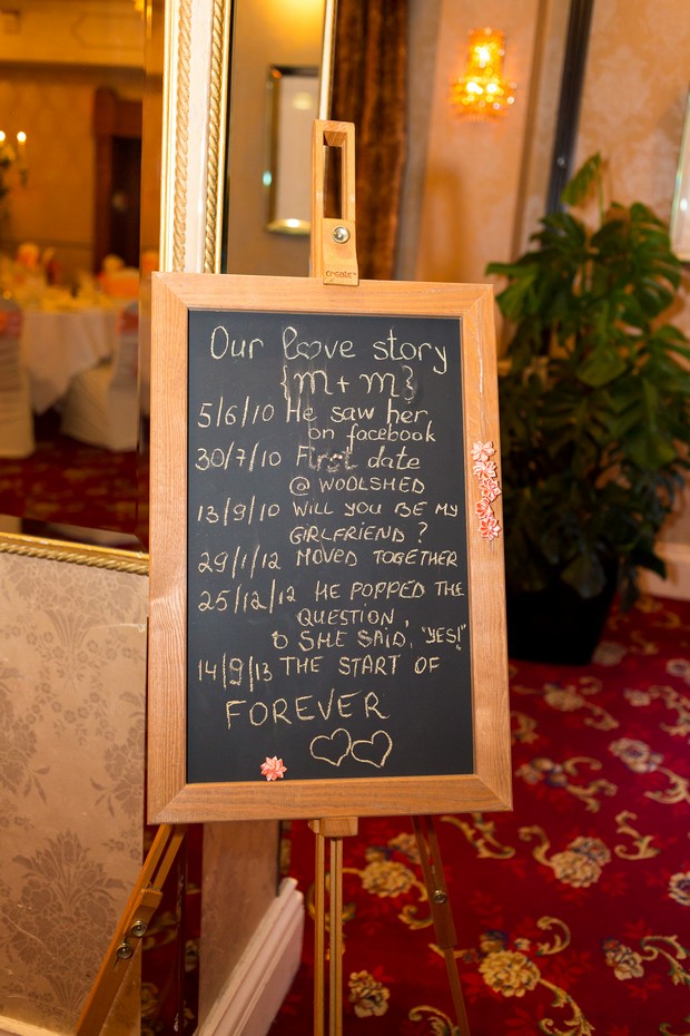 our love story wedding sign chalk board