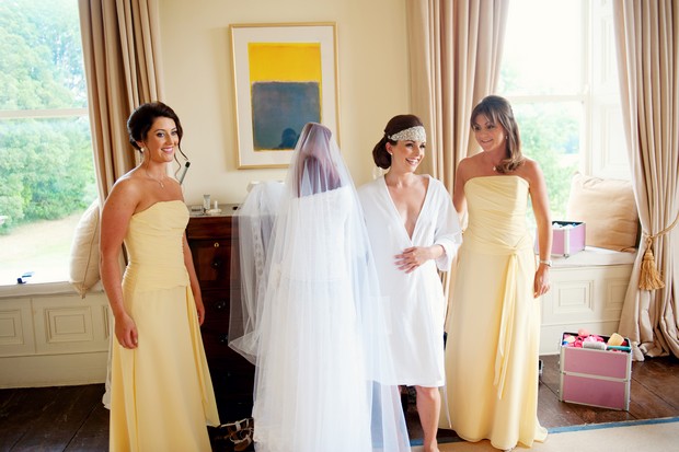 pale yellow bridesmaids dresses