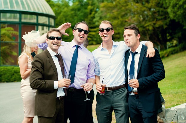 male wedding guests group