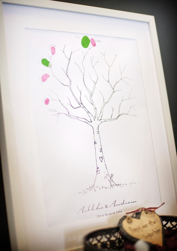 wedding guest book alternative finger print tree