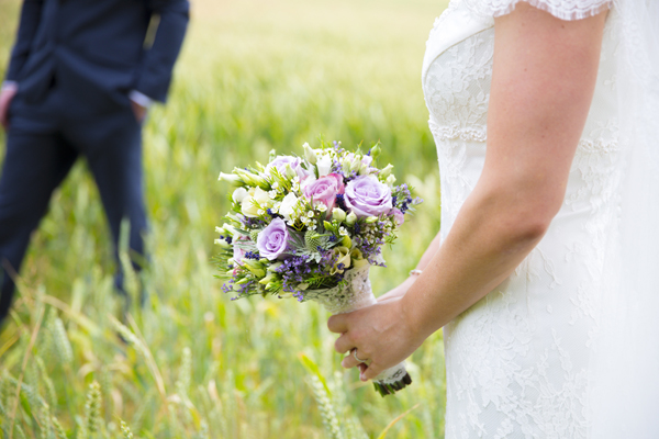 rustic purple lilac lavender wedding bouquet