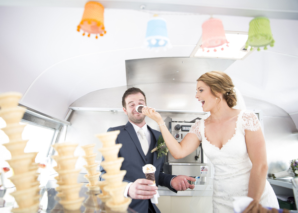 bride groom fun ice cream van photo