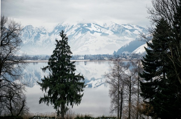 austrian landscape winter lake