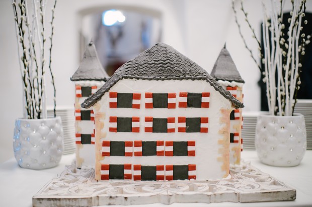winter castle themed wedding cake