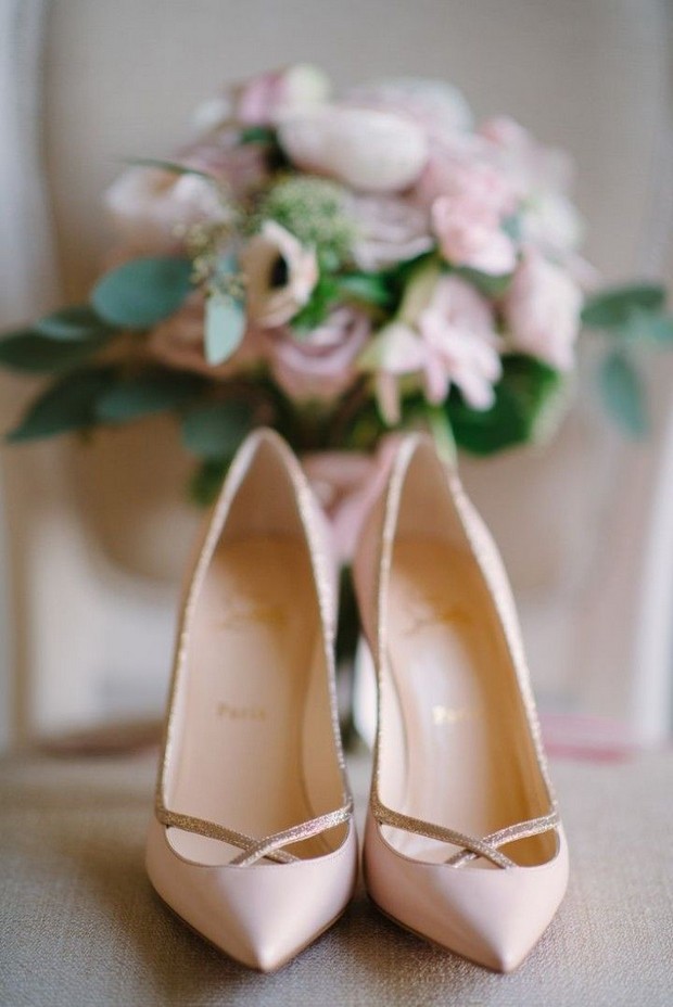 rose gold pump louboutin wedding shoes