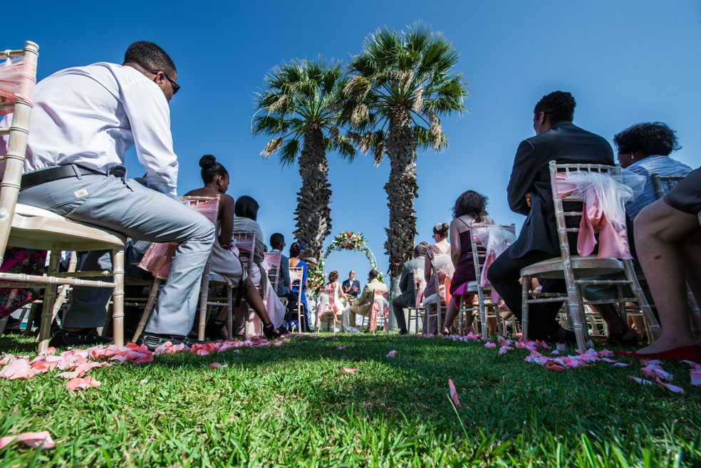 Portuguese wedding ceremony outdoors