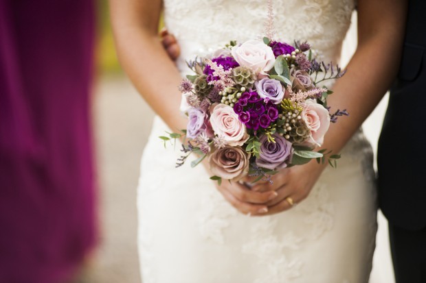 vintage_purple_wedding_bouquet_ireland_Spring_couplephotography