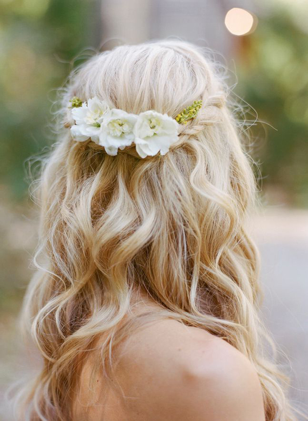 braided-loose-waves-floral-hairpiece-wedding-hairstyle