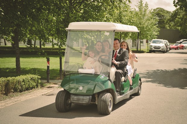 bridal-party-having-fun-golf-cart