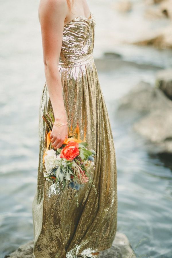 badgley-mischka-gold-sequin-Metallic-Wedding-Dress