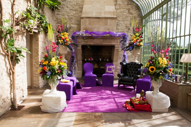 purple-indian-theme-altar-hindu-wedding-colours