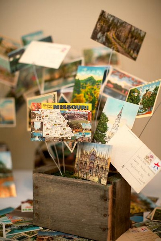 travel-themed-wedding-decor-postcards