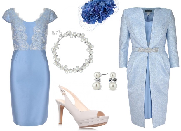 Blue Mother of the Bride Dress Lace