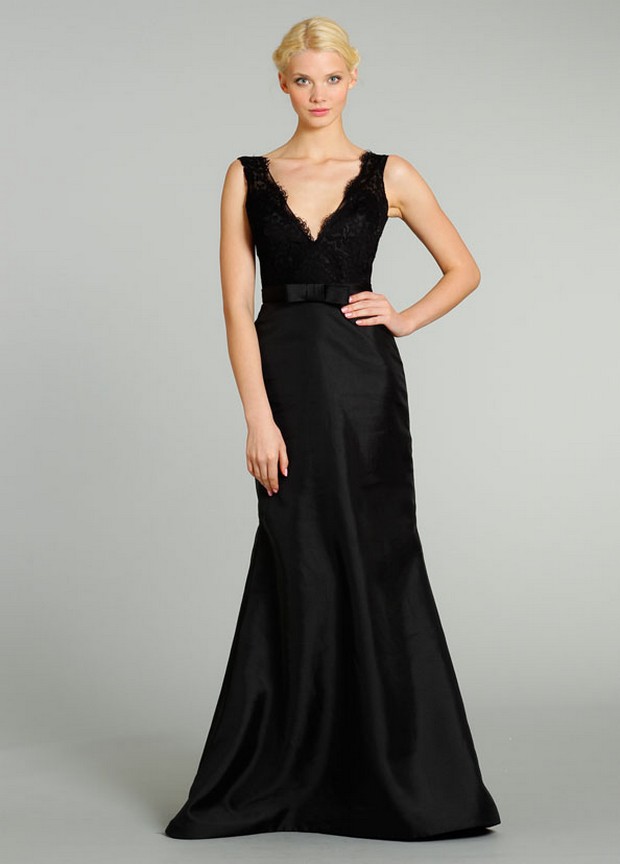 noir-by-lazaro-black-winter-bridesmaid-dress-lace