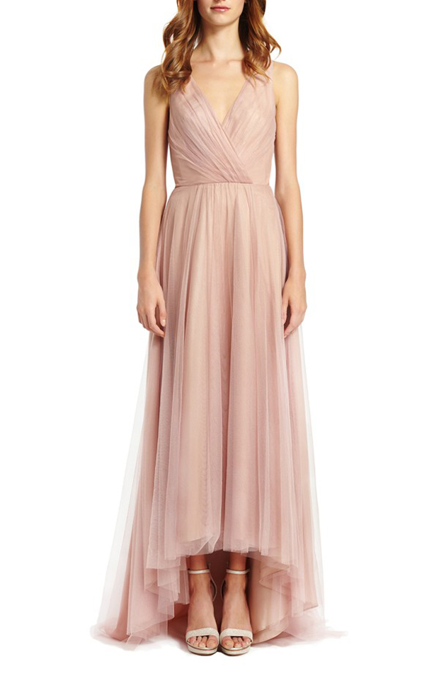 Monique Lhuillier Blush Pink Bridesmaid Dresses