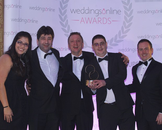 CORK Overall Venue of the Year - Garryvoe Hotel, pictured at the 2016 National Weddingsonline awards held on Monday 15th February 2016 at the Grand Hotel, Malahide for Band of the Year was l-r Jessica Mavare WOL, Stephen Belton Andrzej Srama, Ben Sharkey and Jonathan Byrans WOL