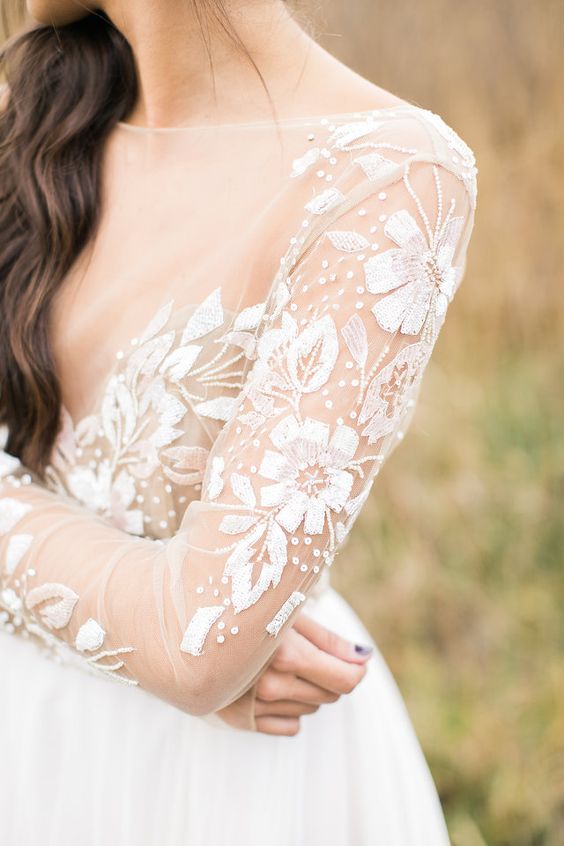 Swoon-Worthy-Wedding-Dress-Details-Hayley-Paige-detailed-sleeves-RachelMccallPhotography
