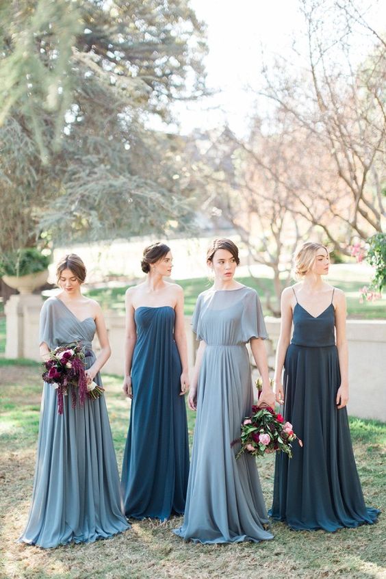 jenny-yoo-blue-mismatched-bridesmaid-dresses