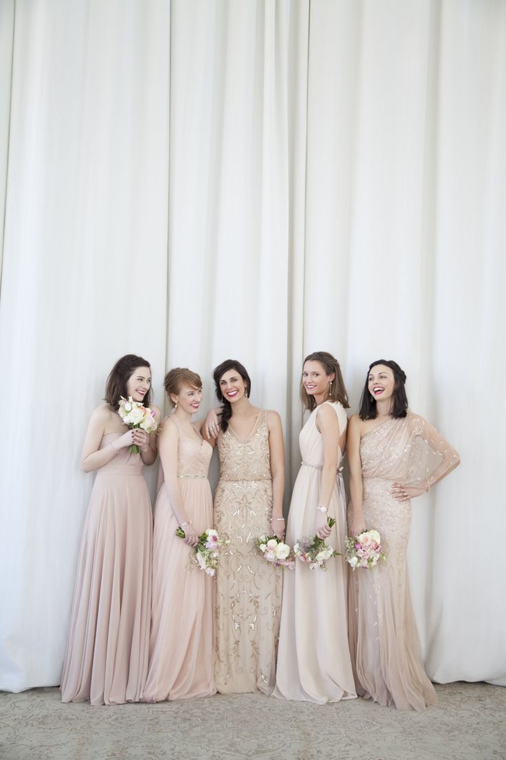 neutral-mix-match-bridesmaids-dresses-beaded