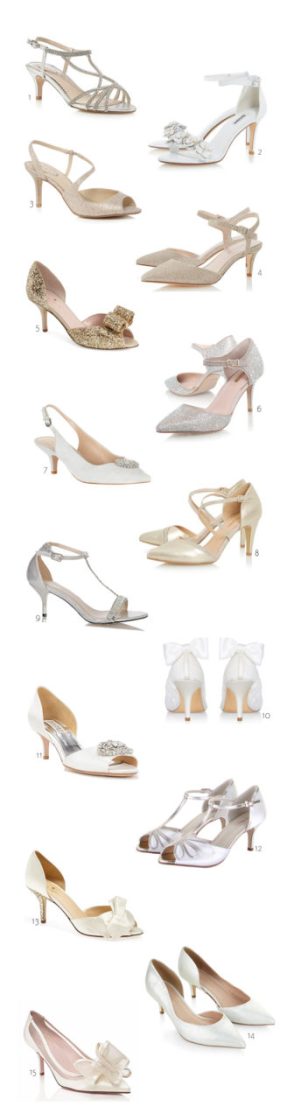 15 Fabulous Low and Mid Heel Wedding Shoes | weddingsonline