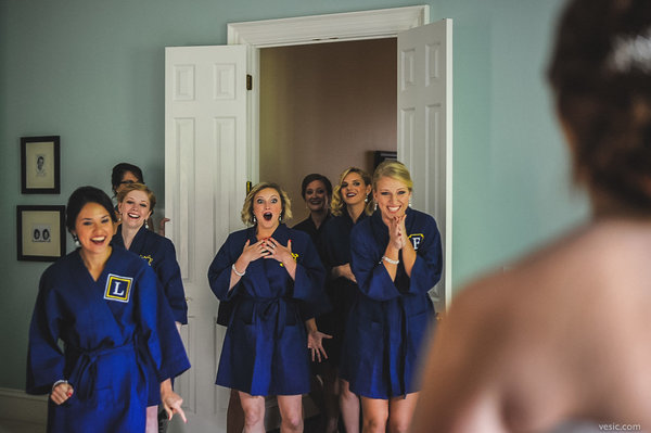 first-look-photo-bridesmaid-reaction-vesic-photography