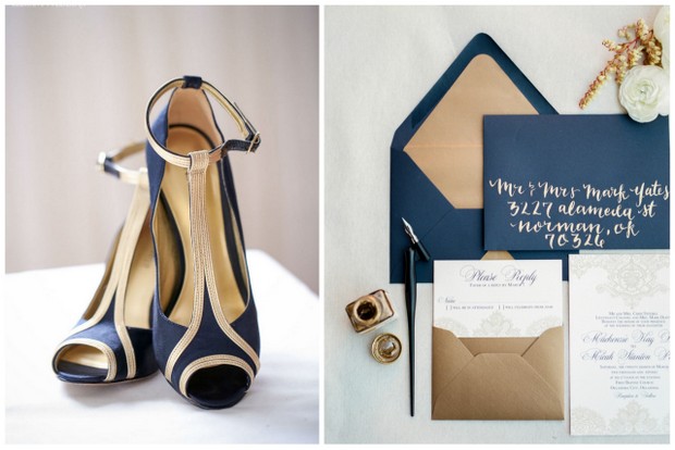 A Glamorous Gold & Navy Wedding Colour Palette | weddingsonline