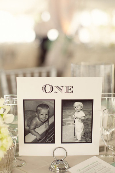 table-number-ideas-wedding-baby-photos
