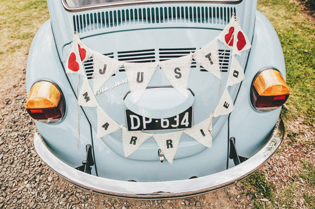 wedding-getaway-car-with-just-married-bunting