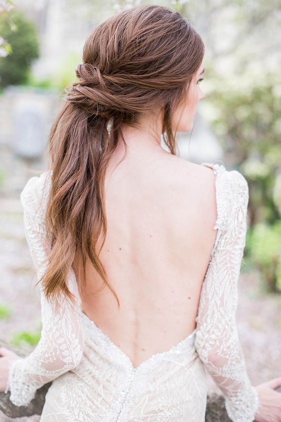 romantic-relaxed-low-pony-wedding-hair