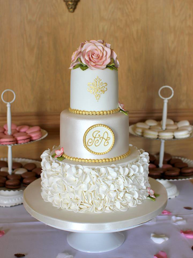 Rose gold glitter wedding cake - Mel's Amazing Cakes