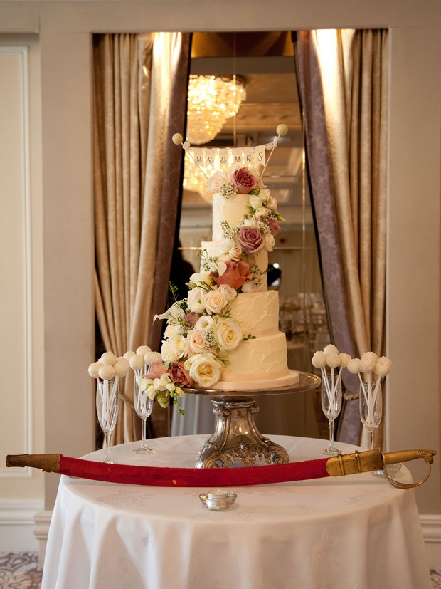 4-tier-ivory-wedding-cake-bellingham-castle-real-wedding