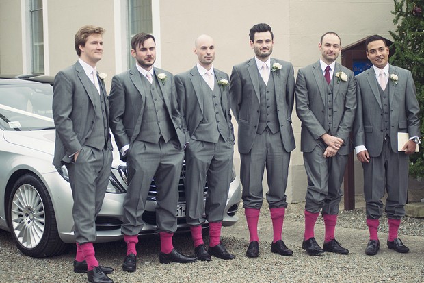 22-Fun-Wedding-Photos-Groomsmen-tucked-socks-Couple-Photography-weddingsonline