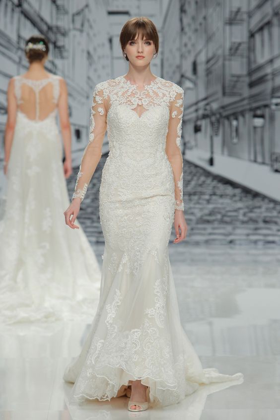 Justin-Alexander-2017-Collection-Illusion-Lace-Sleeves-Wedding-Dress