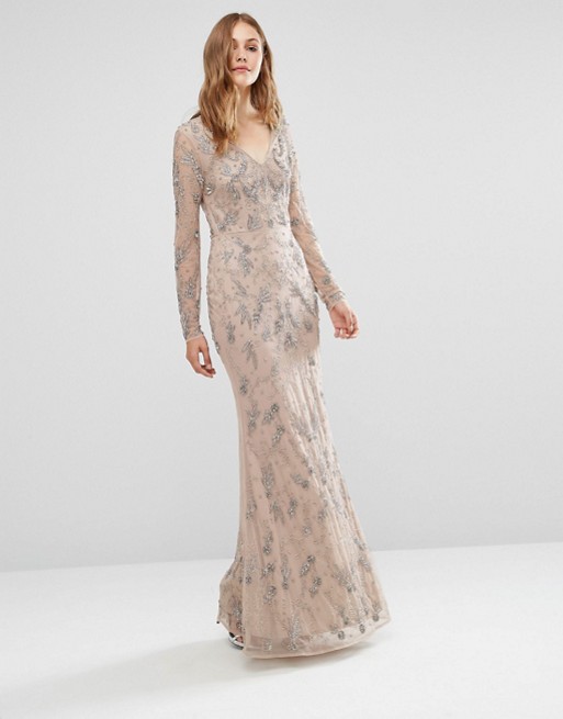 bridesmaid-winter-dress-silver-long-sleeve-sequin