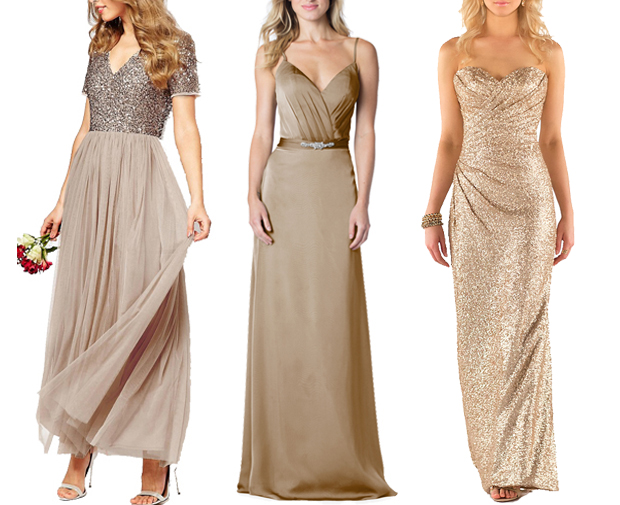 Silver ☀ Gold Bridesmaid Dresses ...