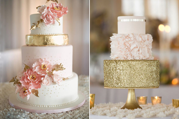 25 Stunning Sparkling & Metallic Wedding Cakes | weddingsonline