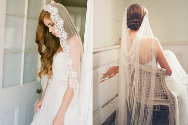 Erica Elizabeth Designs Wedding Accessories fingertip blusher veil.