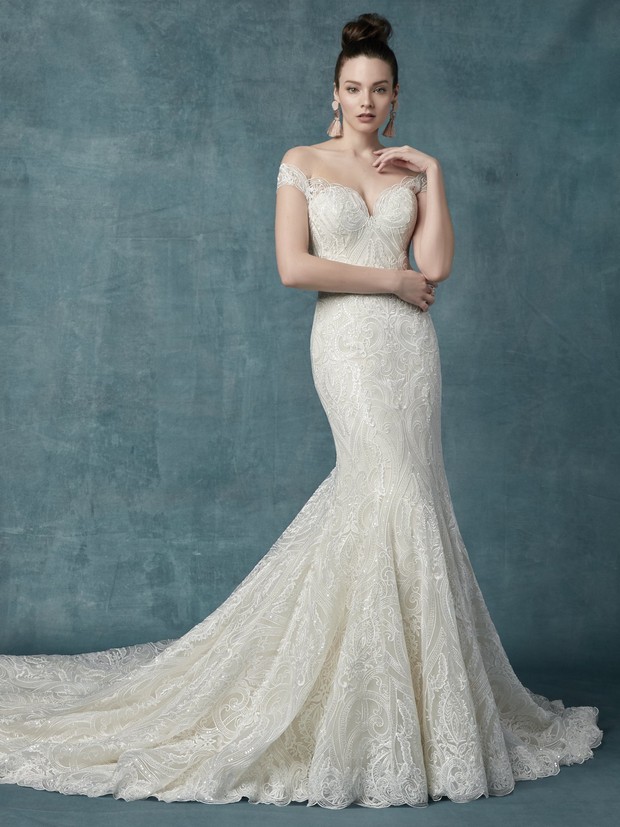 20 Sublime Off-the-Shoulder Wedding Dresses | weddingsonline