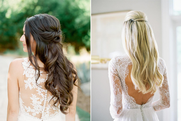 12 Pretty Half Up Half Down Bridal Hairstyles | weddingsonline