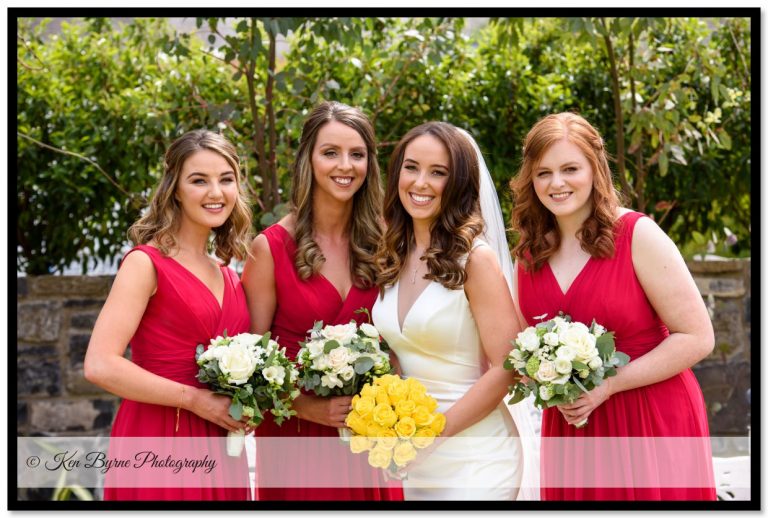 lime green and hot pink bridesmaid dresses