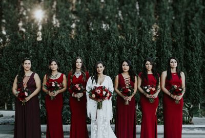 Rich Red Bridesmaids