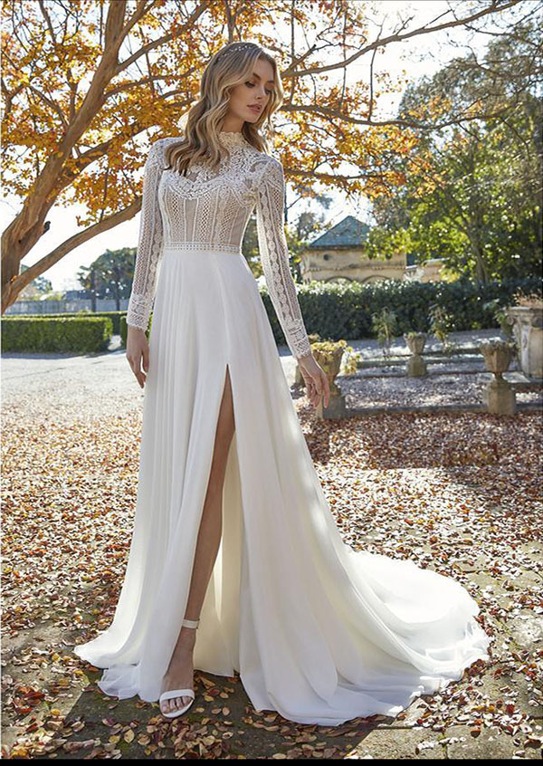Long sleeve wedding gowns