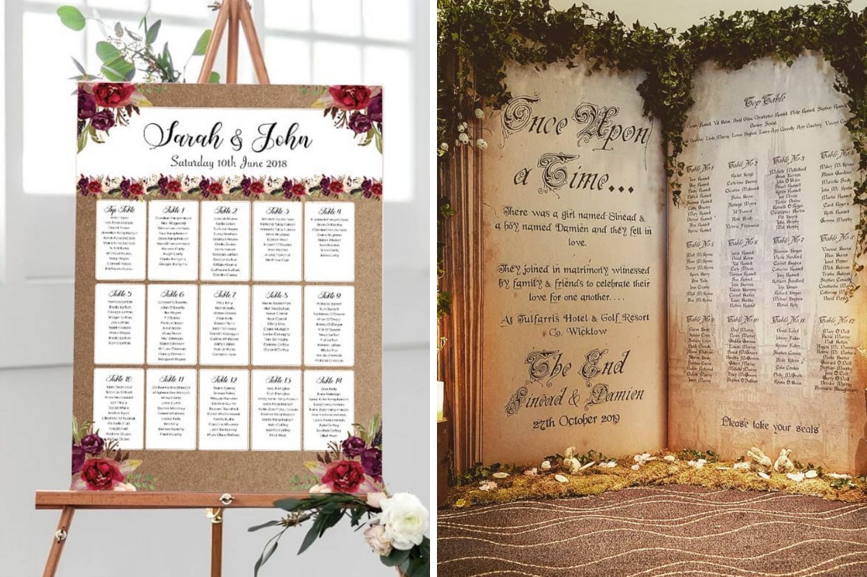 Creative Wedding Table Plan Ideas, What Size Are Wedding Table Plans