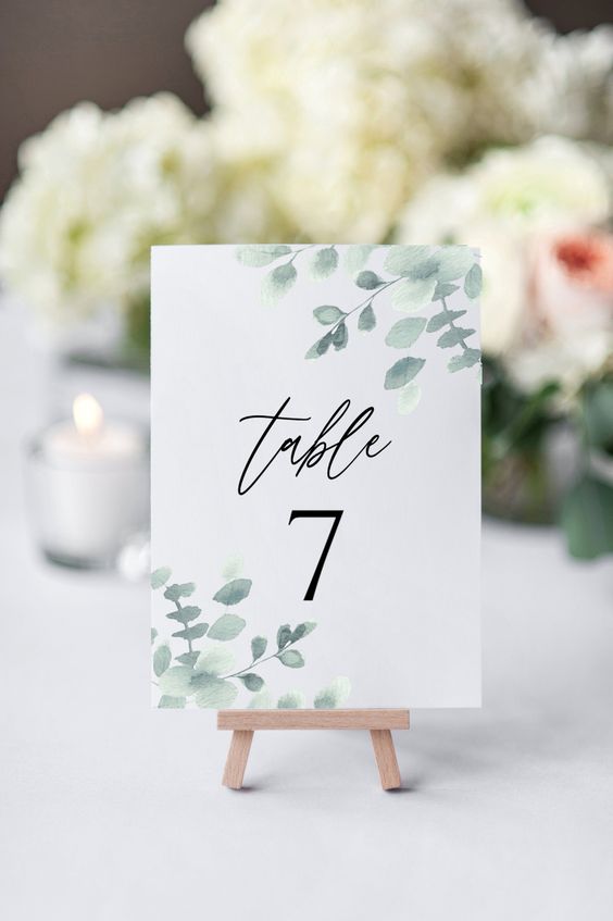 table name and numbers