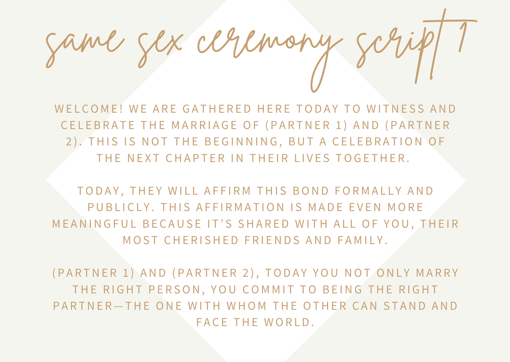 Same Sex Wedding Ceremony Script Ideas We Love Weddingsonline