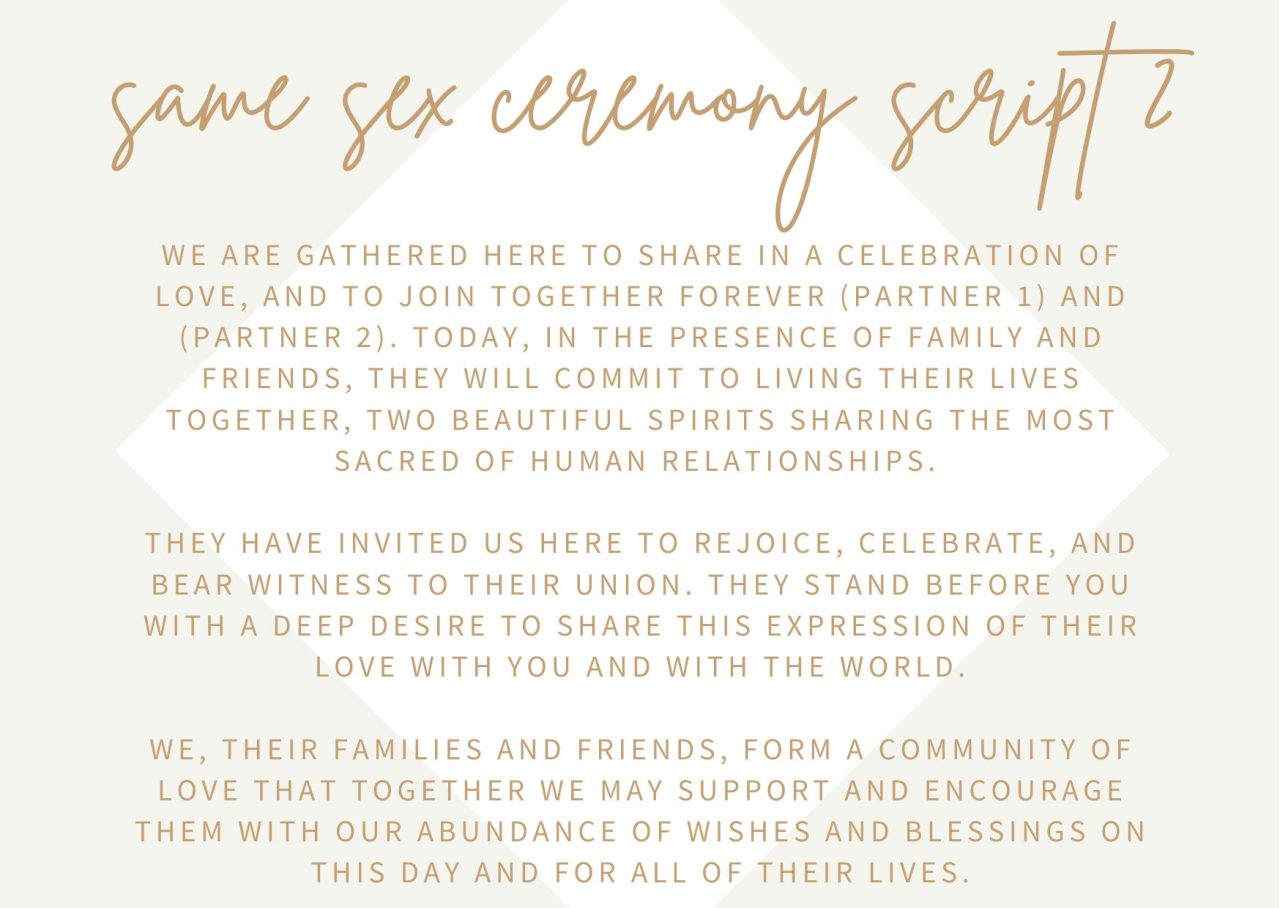 Same Sex Wedding Ceremony Script Ideas We Love